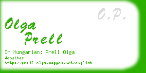 olga prell business card